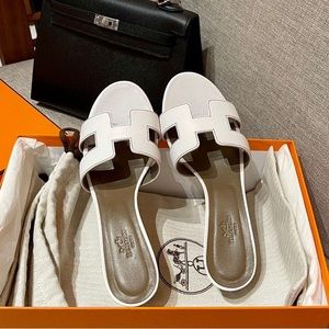 Brand new white oasis sandals never worn